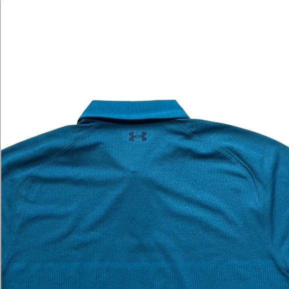 Under Armour Mens Sz XL/TG/XG Turquoise Heatgear Short Sleeve Polo Shirt - Picture 4 of 6
